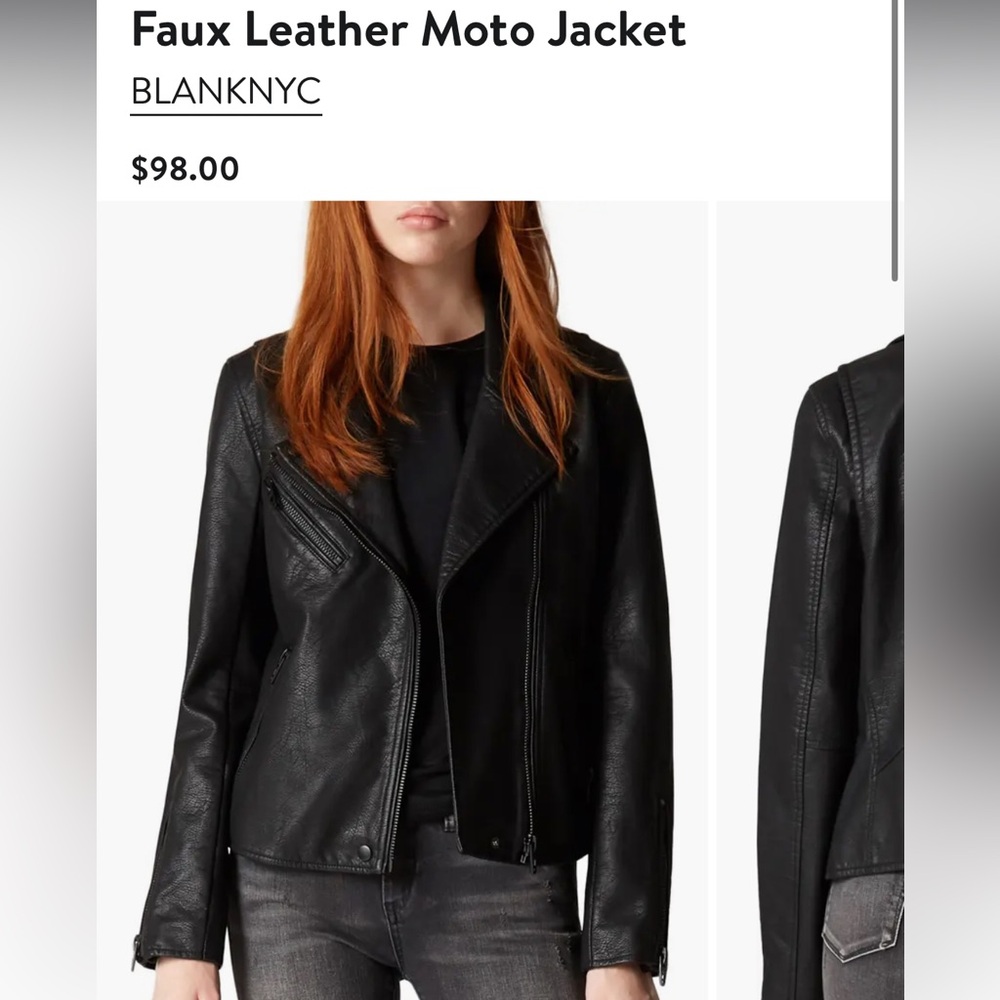 Blank NYC Black Leather Moto Jacket